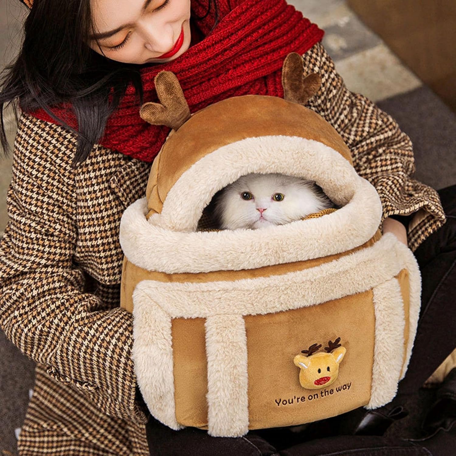 The Ultimate Plush Pet Carrier Backpack with Hand Warmers for Winter Travel